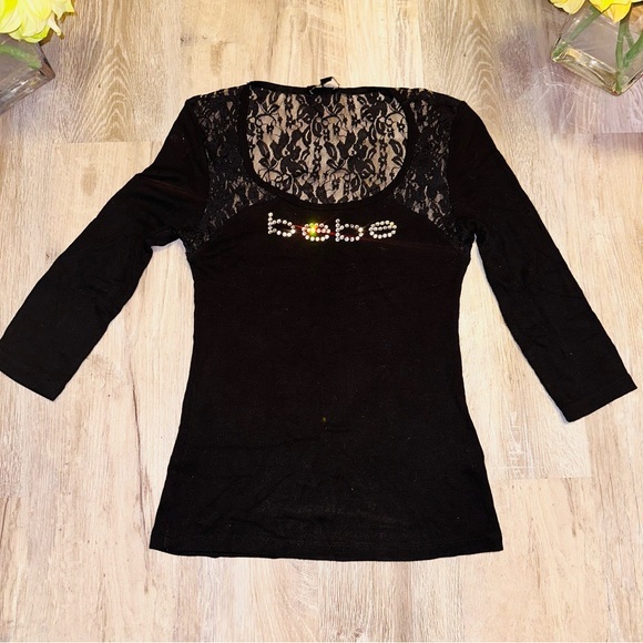Bebe ribbed lace top - Picture 1 of 13